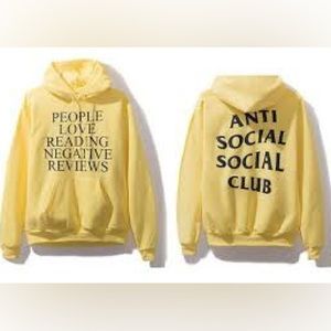 Anti social-social club people love reading negative reviews hoody size Large